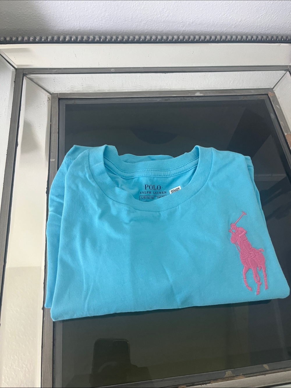 Polo by Ralph Lauren Kids Turquoise Tee with Pink Pony